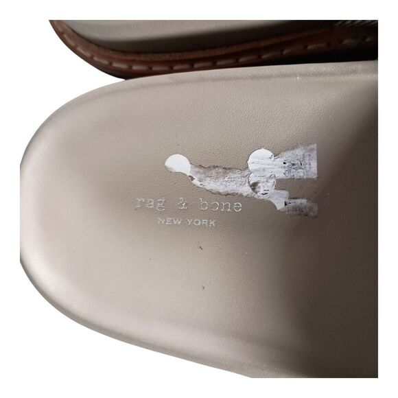 Rag & Bone Platform Sandal Slide Slip on Chunky Shoe Taupe Canvas Leather 39/9 - Picture 8 of 10